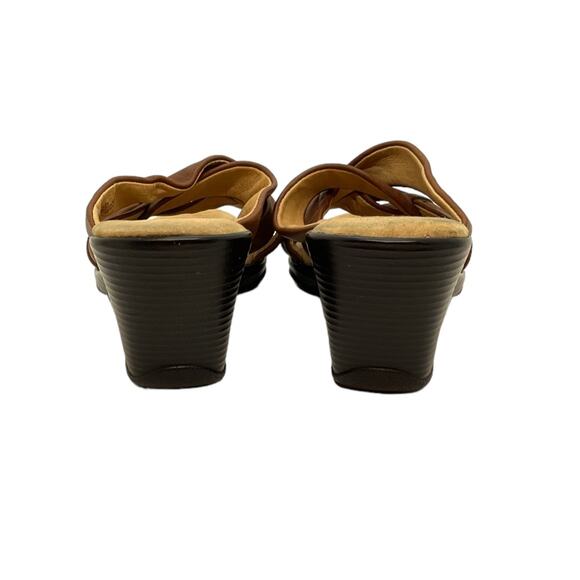 SOFTSPOTS Carmel Leather Wedge Sandals Women's 9.5M Comfort Slide - Picture 7 of 13